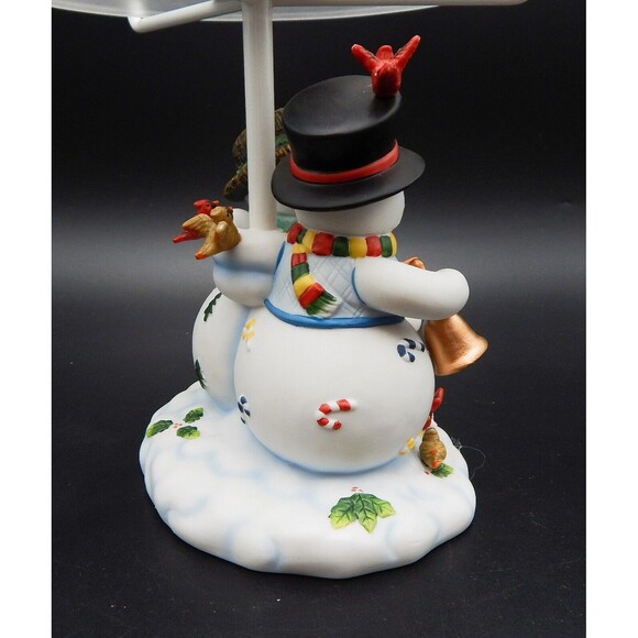 PartyLite Snowman Snowbell Family Tealight Lamp w/Snowflake P7866 Shade Holiday - Picture 3 of 12